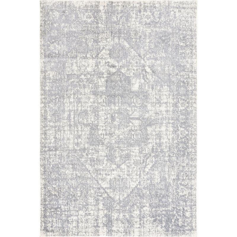 Nuloom 4x6 Justine Vintage Medallion Indoor Area Rug, Grey, Faded Persian Design, Stain Resistant, BedroomLiving Room, Kitchen,