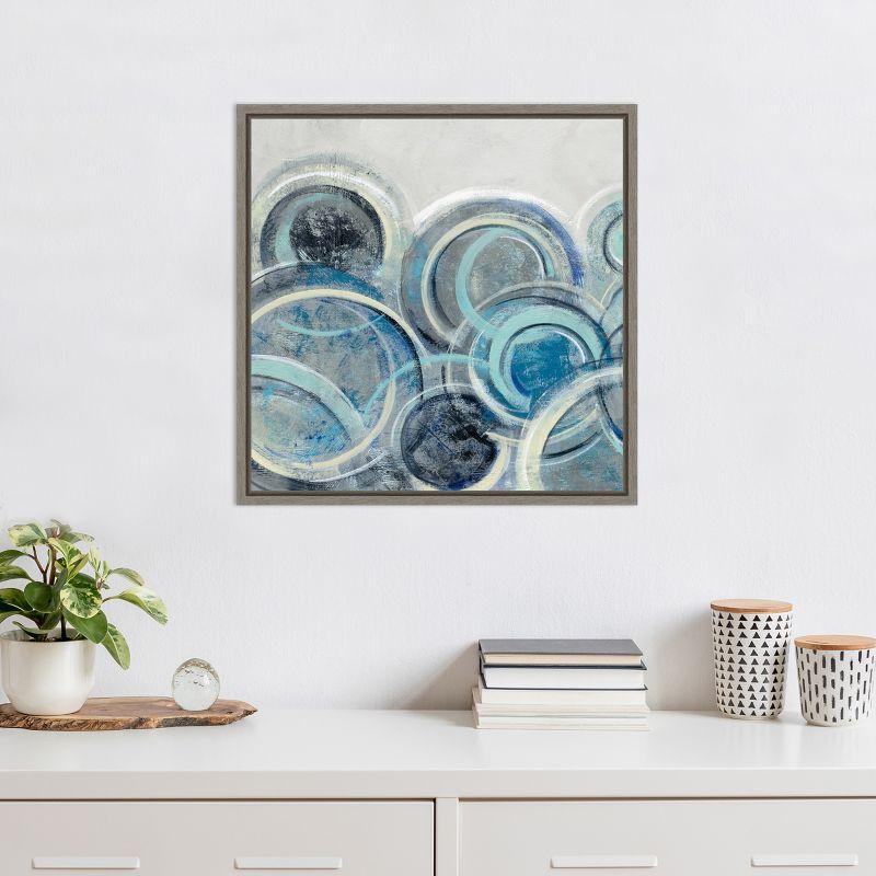 Amanti Art Variation Blue Grey II by Silvia Vassileva Framed Canvas Wall Art