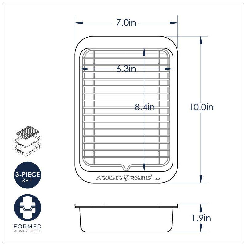 Nordic Ware 8.5" Aluminum 3 Piece Grill and Bakewqare Set