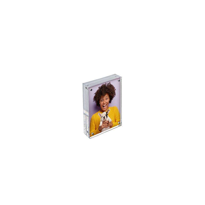 Azar Displays Clear Acrylic Magnetic Photo Frame Block 3.5" x 5" Vertical/Horizontal