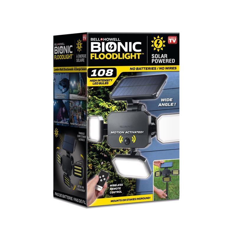 Bell + Howell Bell+Howell Bionic Solar Powered Floodlight with Remote Control, Wide Angle and Motion Activated