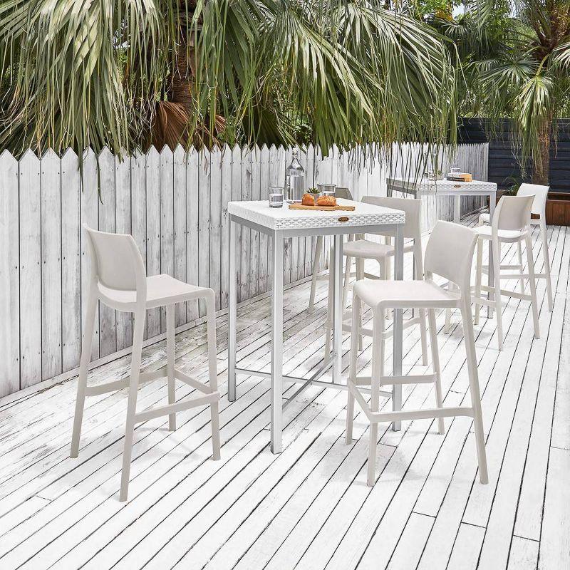 Sensilla 2pk Outdoor Stackable Bar Stools - White - Lagoon