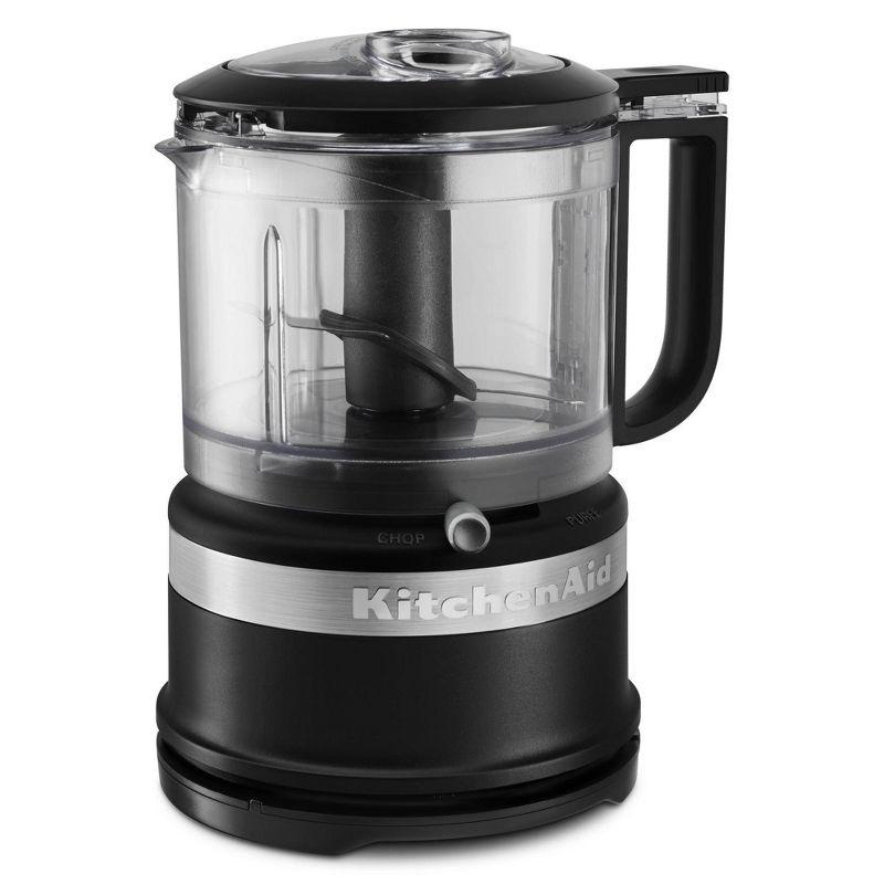 KitchenAid 3.5-Cup Food Chopper - Black Matte: 2 Speeds, Stainless Steel Blades, Dishwasher-Safe Parts, 240 Watts