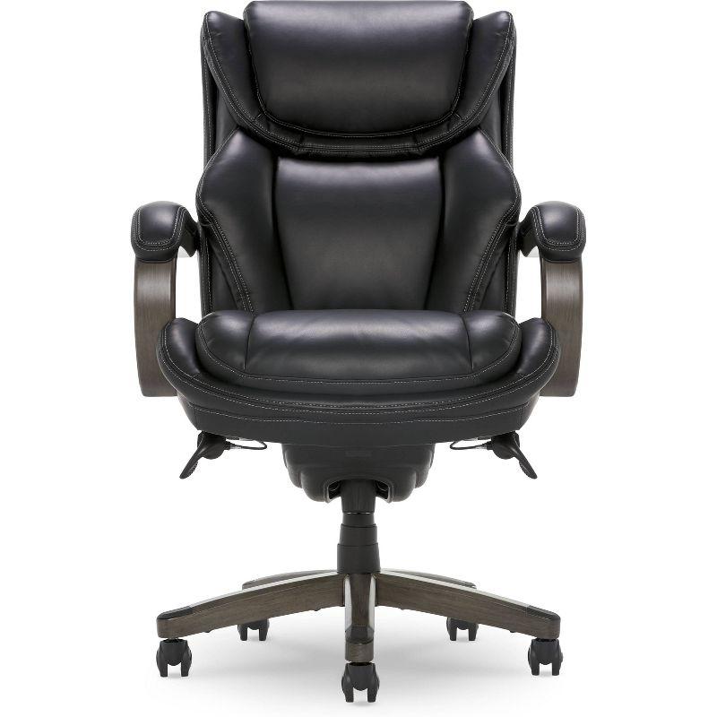 La-Z-Boy La-Z-Boy Harnett Big and Tall Executive Office Chair, Ergonomic High-Back Chair with Solid Wood Arms, ComfortCore with Memory Foam Cushions, Bonded Leather