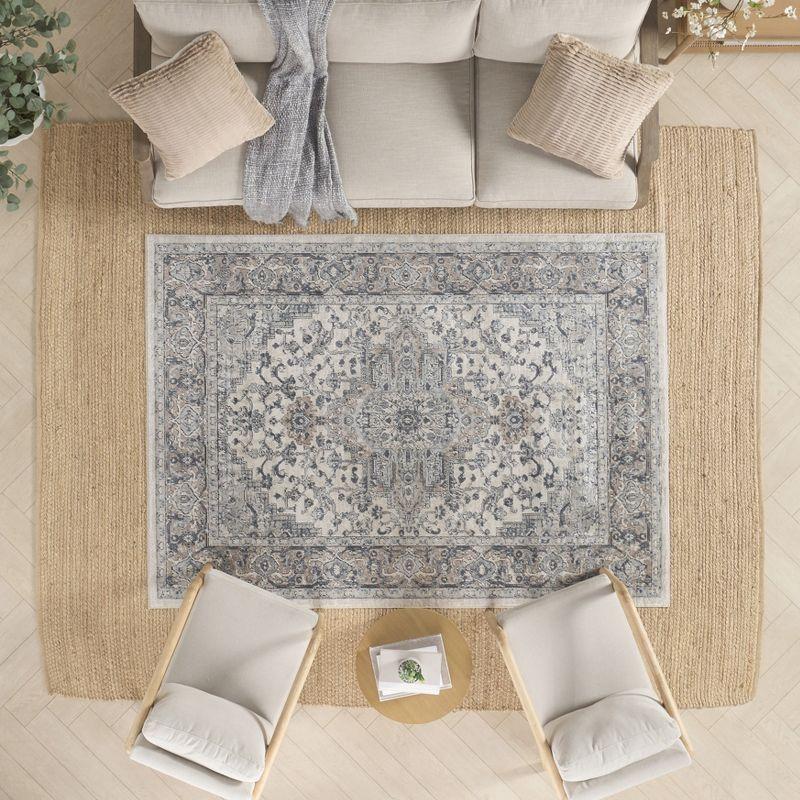 Nourison Concerto Center Medallion Indoor Rug Ivory Grey 8'10" x 11'10"