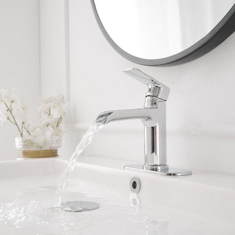 Polished Chrome Single Handle Waterfall Bathroom Faucet