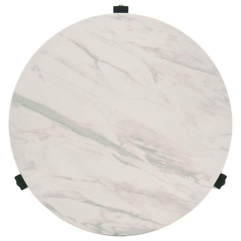 Tandi Round End Table with Faux Marble Top White/Black - Coaster