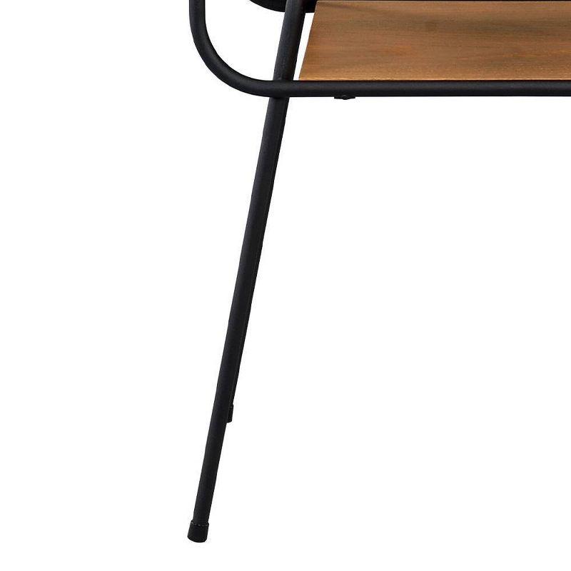 20" Kaseko Accent Table Oak/Black Finish - Acme Furniture: Space-Saving, Open Shelf Design