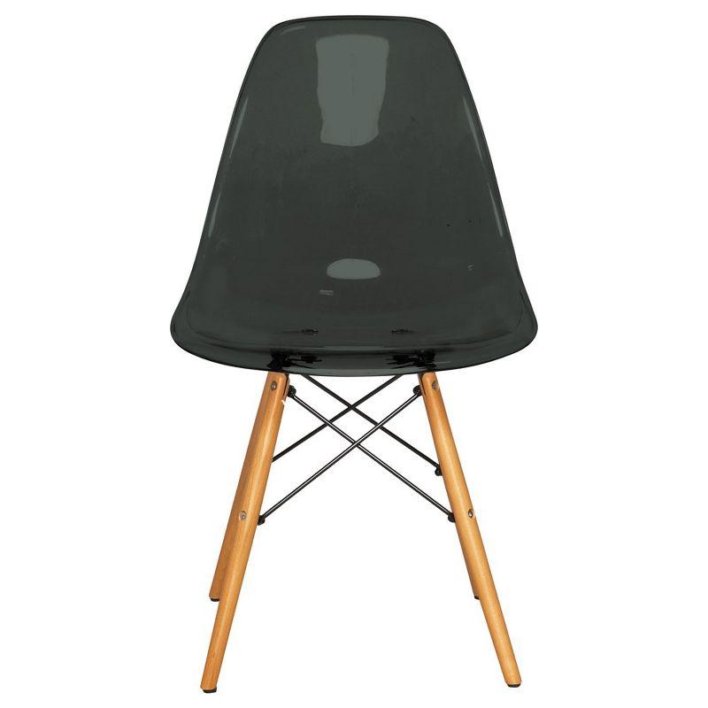 Transparent Black Cross Back Wood and Metal Side Chair