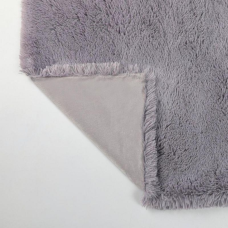 Kate Aurora Regal Luxe Oversized Ultra Soft & Fuzzy Lined Accent Throw Blanket - 50 in. W x 70 in. L - Light Gray