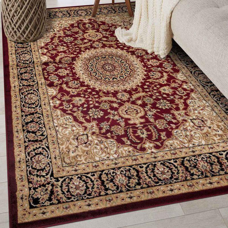 World Rug Gallery Traditional Oriental Medallion Area Rug - Burgundy 7'10" x 10'2"