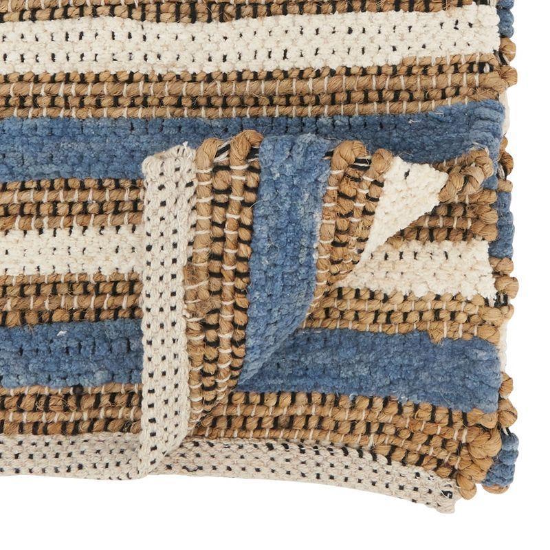 Blue and Multicolor Striped Cotton Chindi Table Runner