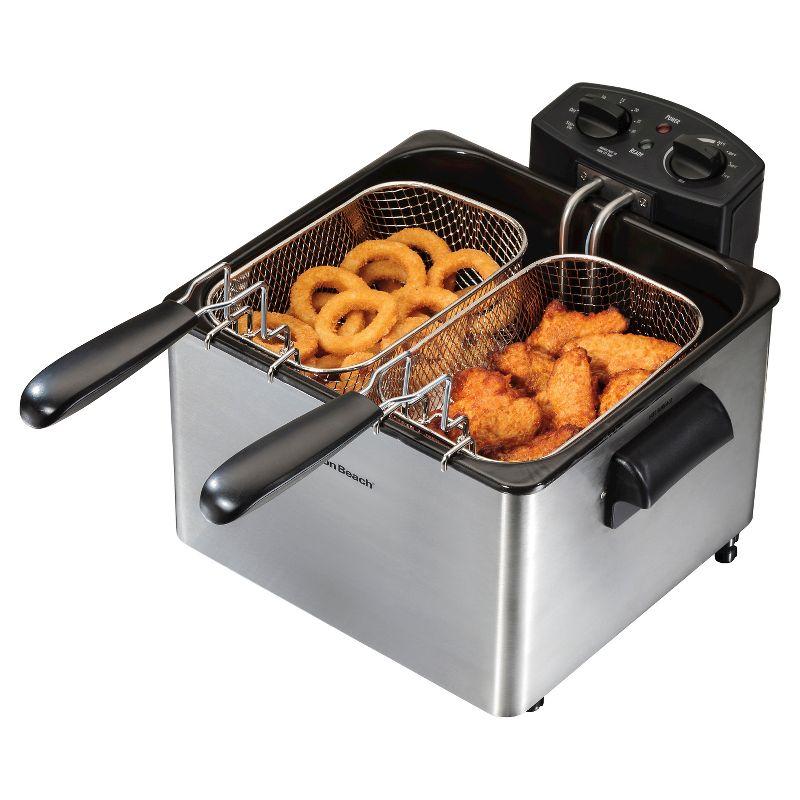 Hamilton Beach Hamilton Beach® Professional-Style Electric Deep Fryer with 12-Cup Food Capacity, Lid with View Window and Three Frying Baskets