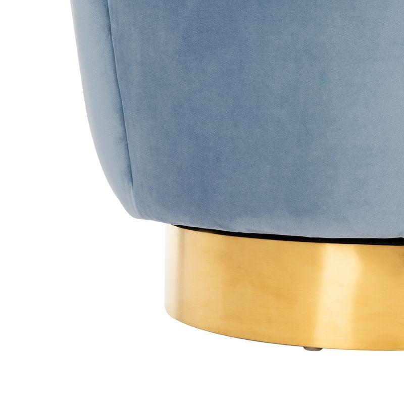 Arrow Swivel Velvet Chair - Light Blue - Safavieh