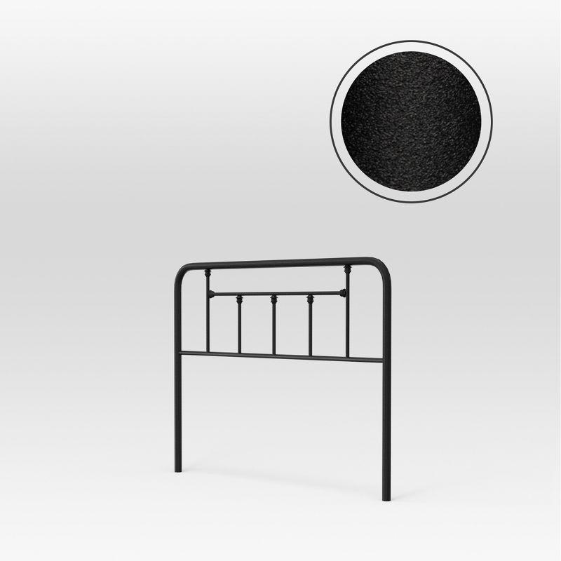 eLuxury Baldwin Metal Headboard, King, Black