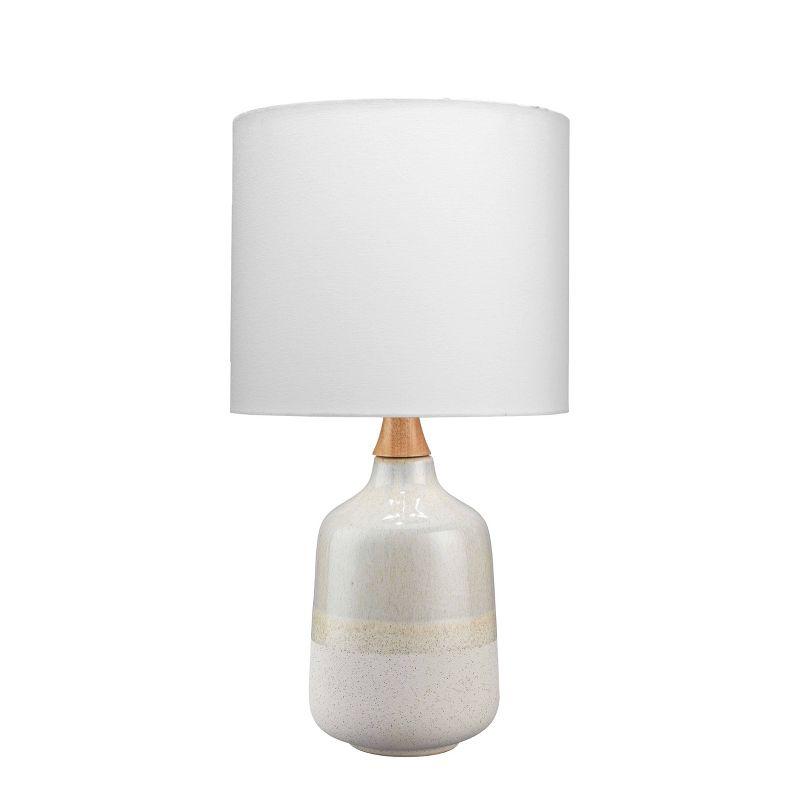 Alice Ceramic Table Lamp with Drum Shade Cream - Splendor Home: Modern Nightstand Lighting, UL Listed, No Bulb Included