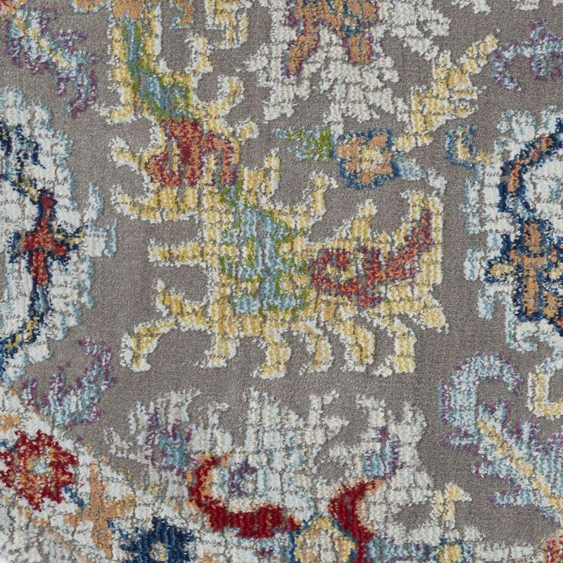 Nourison Global Vintage Traditional Bordered Indoor Area Rug Grey/Multicolor 6' x Round