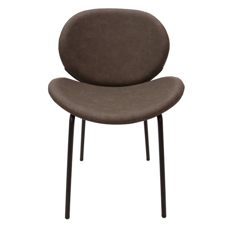 LeisureMod Servos Modern Dining Side Chair with Upholstered Faux Leather Seat