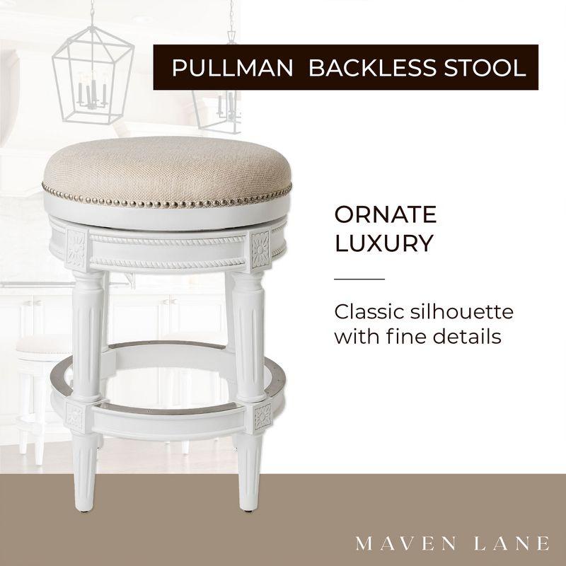 Maven Lane Pullman Backless Upholstered Kitchen Stool with Fabric Cushion Seat, Set of 4