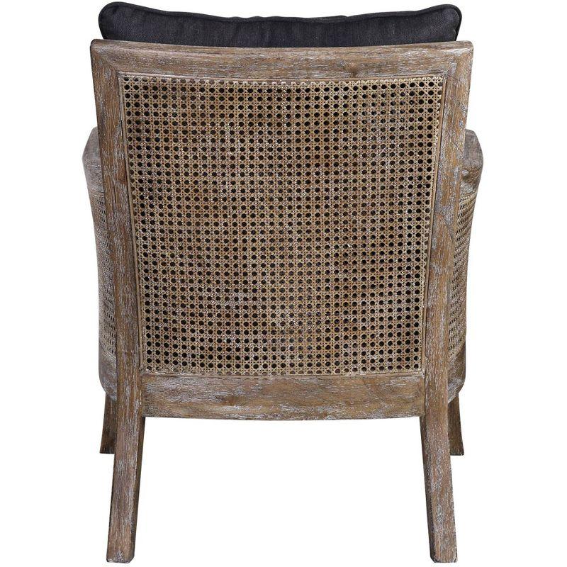 Uttermost Encore Dark Gray Fabric and Wood Accent Armchair