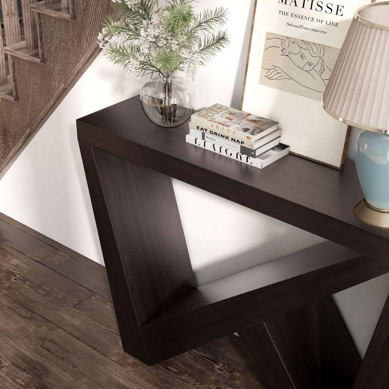 24/7 Shop At Home 48" Sunguard Modern Rectangular Console Table: Geometric Red Cocoa Design