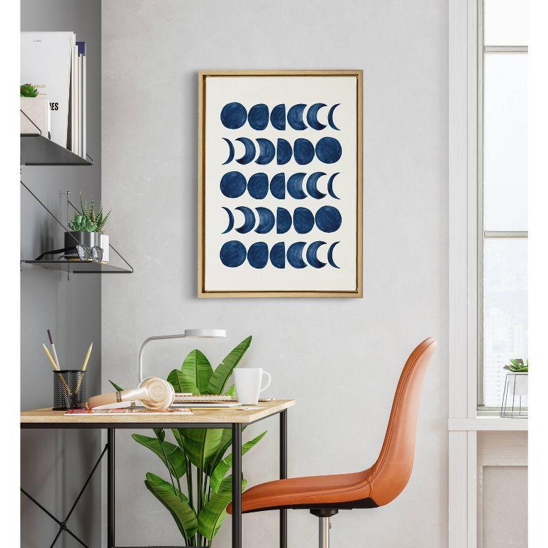 Sylvie Moon Phases Framed Canvas - Kate & Laurel All Things Decor