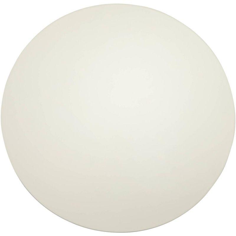 Studio 55D Cookie Modern Brushed Stainless Steel Round Bar Table 25 1/2" Wide Silver White Wood Tabletop for Living Room Kitchen