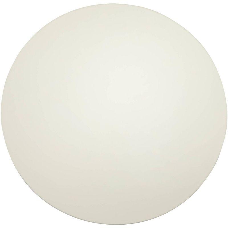 Studio 55D Cookie Modern Brushed Stainless Steel Round Bar Table 25 1/2" Wide Silver White Wood Tabletop for Living Room Kitchen