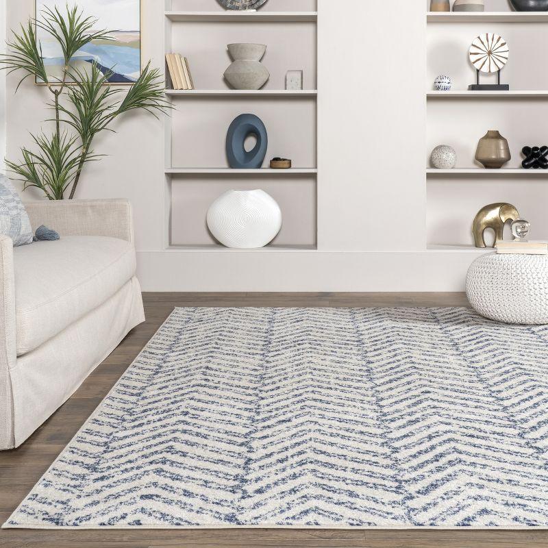 Nuloom Rosanne Chevron 7x9 Indoor Area Rug for Living Room Bedroom Dining Room Kitchen, Blue/Ivory