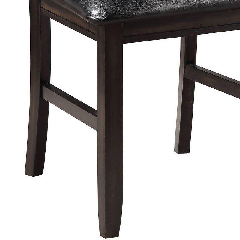 23" Urbana Dining Chair Black PU and Espresso - Acme Furniture: Set of 2, Armless, Linen Upholstery