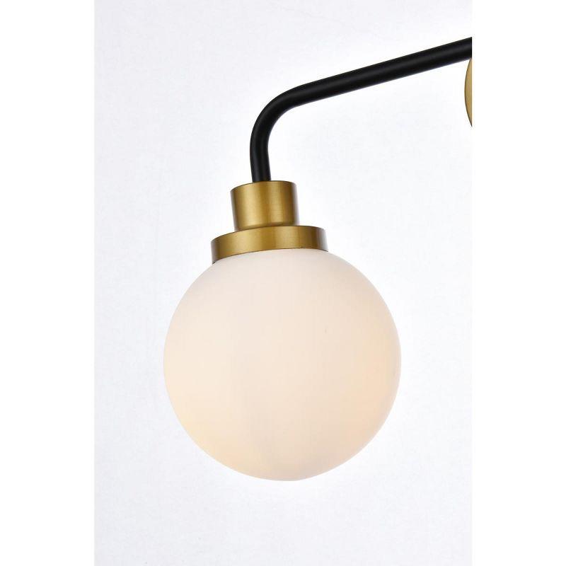 Elegant Lighting Hanson 4 lights bath sconce in black with brass with frosted shade