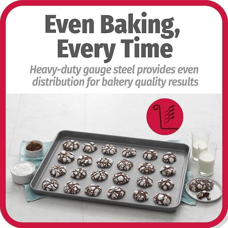 GoodCook Dishwasher Safe Nonstick Steel XL Cookie Sheet, 15'' x 21'', Gray,2 Pack