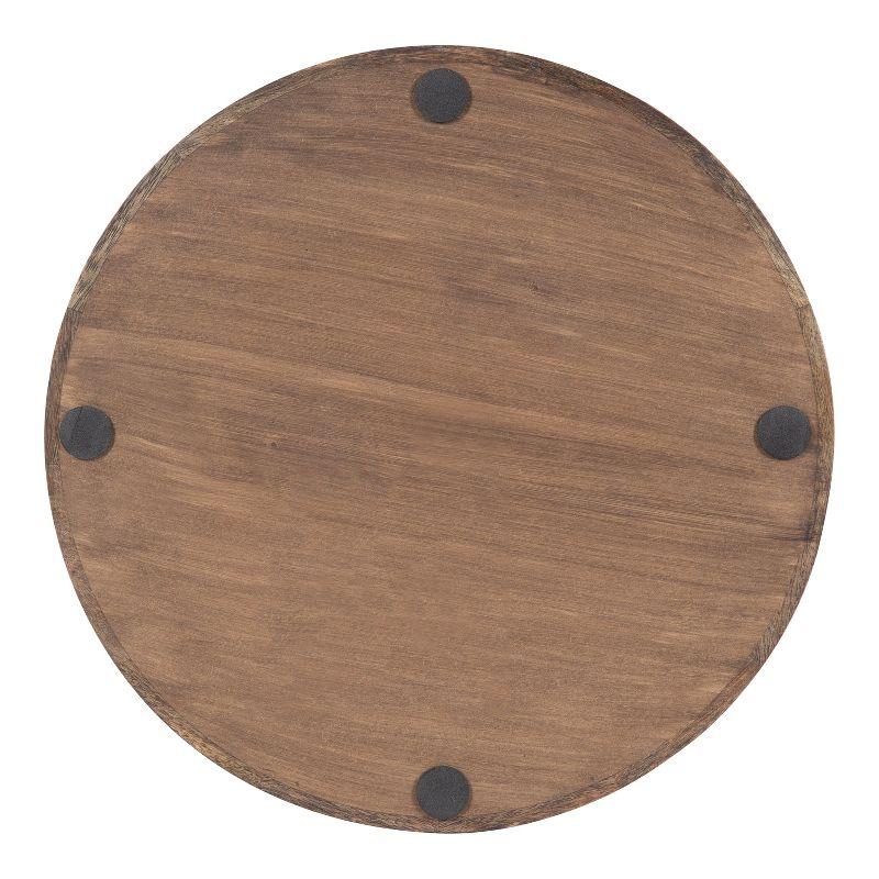 Kate and Laurel Ehrens Round Decorative Wood Tray