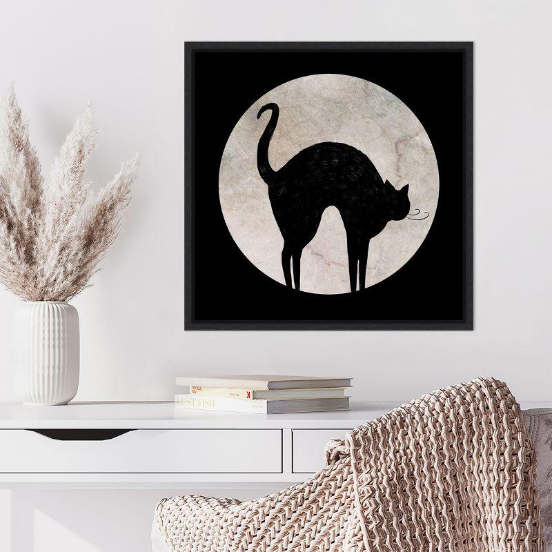 Amanti Art Mystic Moon II Cat by Victoria Borges Canvas Wall Art Print Framed 22 x 22-in.