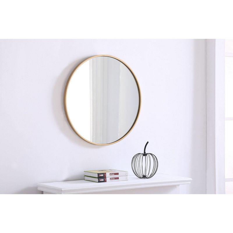 Elegant Lighting Metal frame Round Mirror 24 inch Brass finish