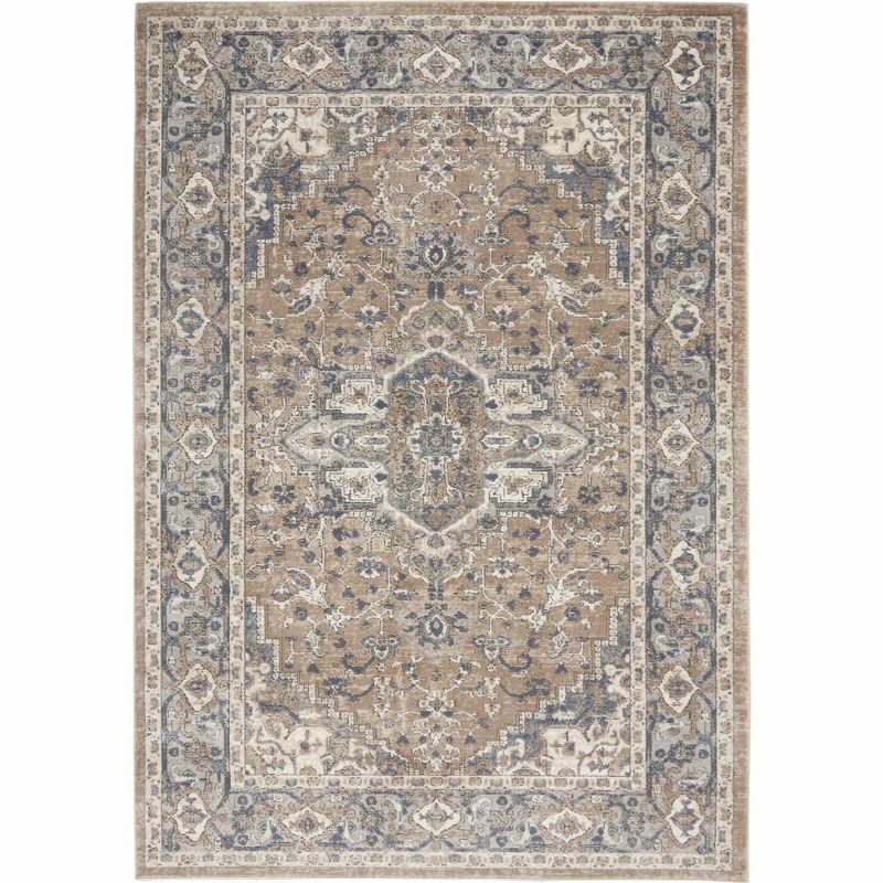 Nourison Concerto Center Medallion Indoor Rug Beige Grey 5'3" x 7'3"