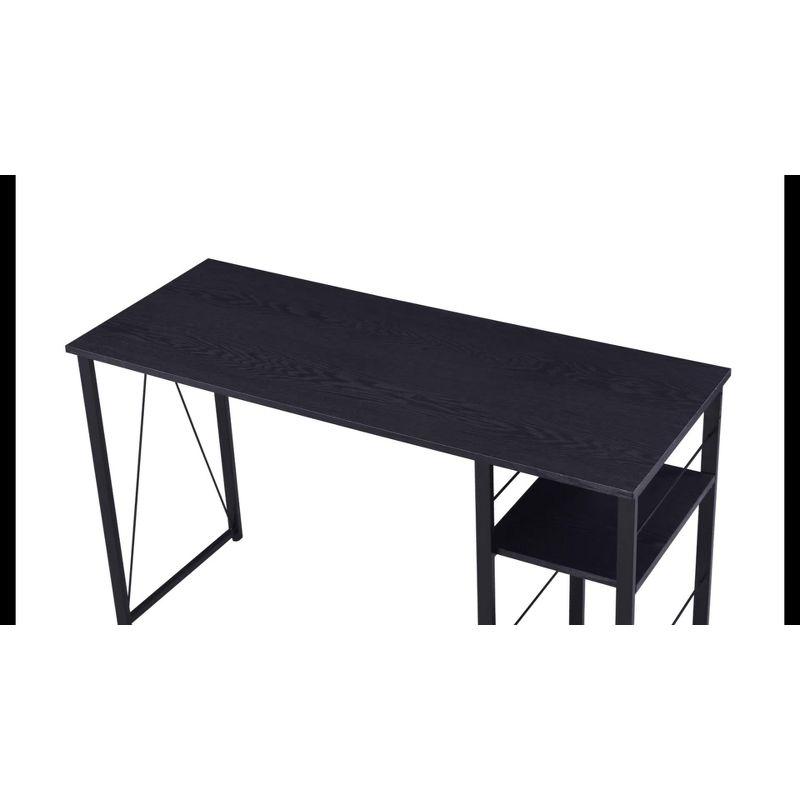 Vadna Writing Desk Weathered White/Black - Acme Furniture: 47-Inch Modern Desk with Open Storage Shelf