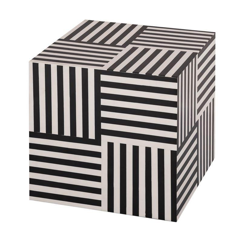 TOV Furniture Cube Black and White Side Table