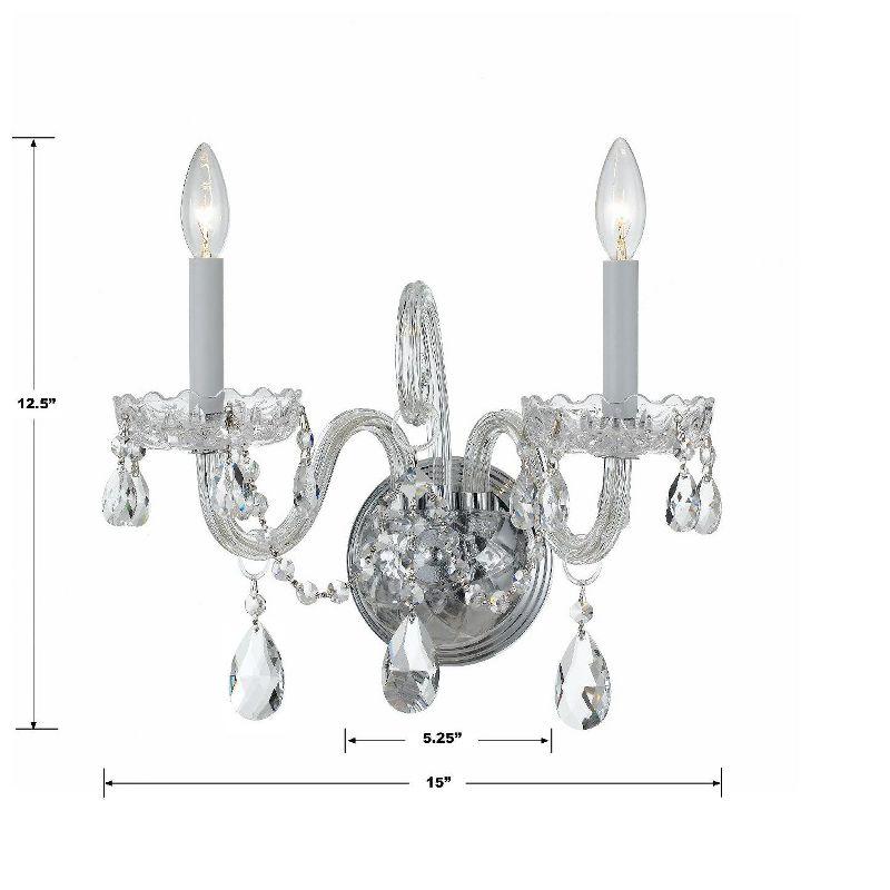 Crystorama Lighting Traditional Crystal 2 - Light Sconce in  Polished Chrome