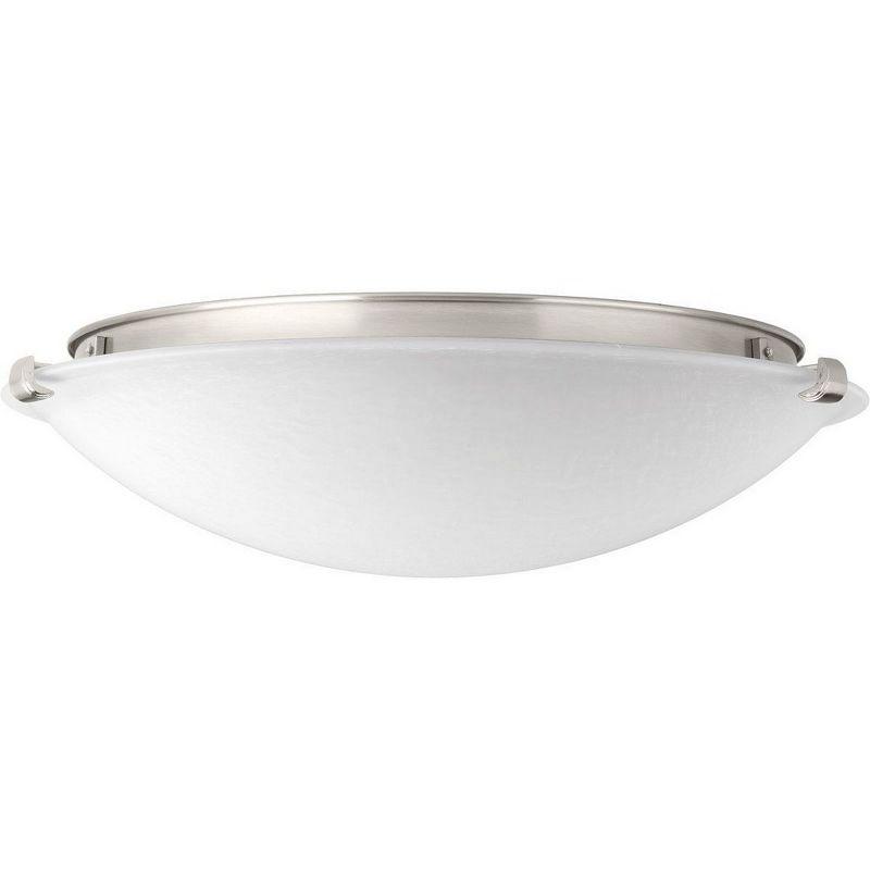 Progress Lighting, Linen Collection, 1-Light Flush Mount, Brushed Nickel, Linen Shade, Steel, 16" Width, 4.5" Height