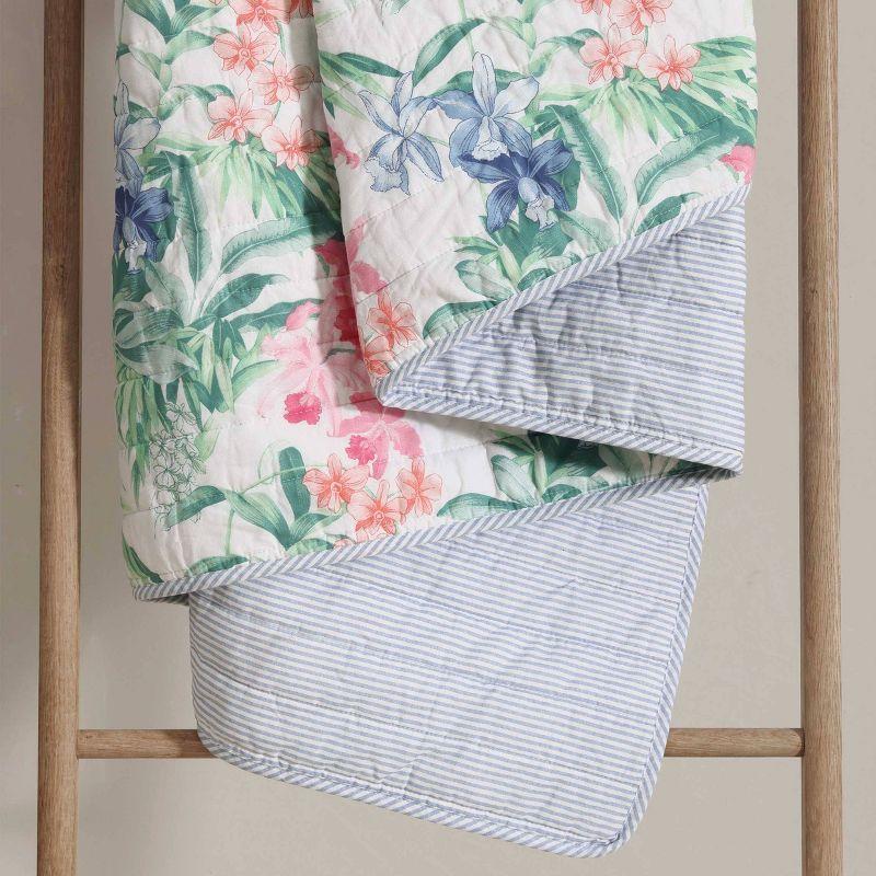Tommy Bahama Home Tommy Bahama Island Orchid Cotton Reversible Pink Quilt Set