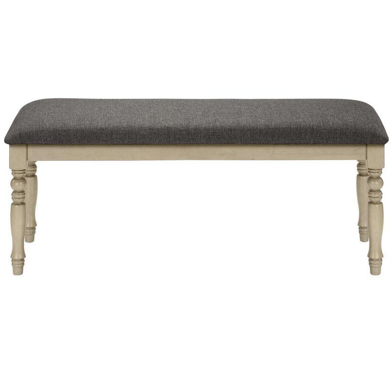 Monarch Specialties Bench 48inch Rectangular Upholstered Wood Entryway Dining Room Kitchen Antique Grey Grey Fabric Grey Solid Wood Transitional