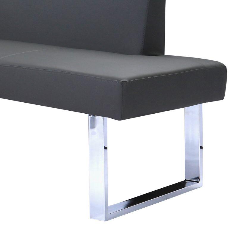 Amanda Contemporary Nook Corner Dining Bench: Chrome Legs, Padded Seat - Armen Living