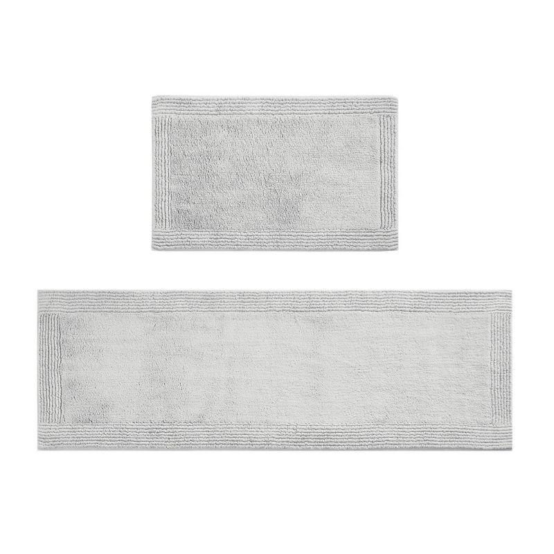 Splendor 1" Gray Cotton Tufted Reversible Bath Rug