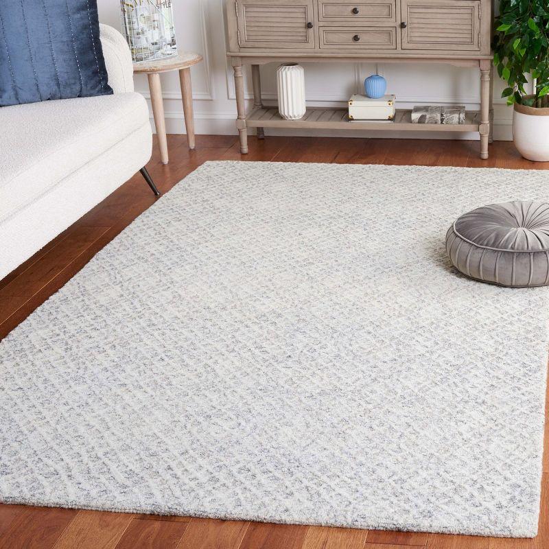 Gray Wool Hand-Tufted Non-Slip Rectangular Area Rug, 6' x 9'