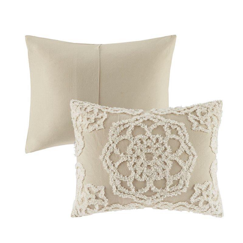 Madison Park Laetitia Tufted Chenille Cotton Medallion Fringe Coverlet Set