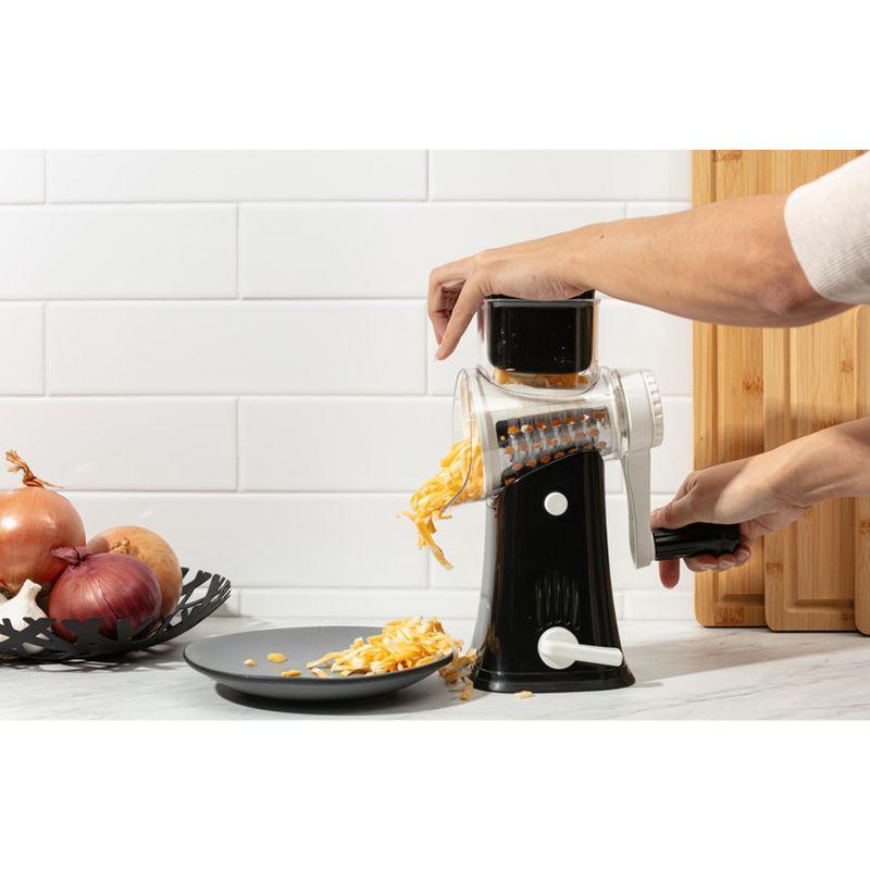Rotary Cheese Grater with Handle, Manual Cheese Shredder Strong Suction Base. Kitchen Mandoline Vegetable Slicer. Grater for Fruit, Vegetables, Nuts
