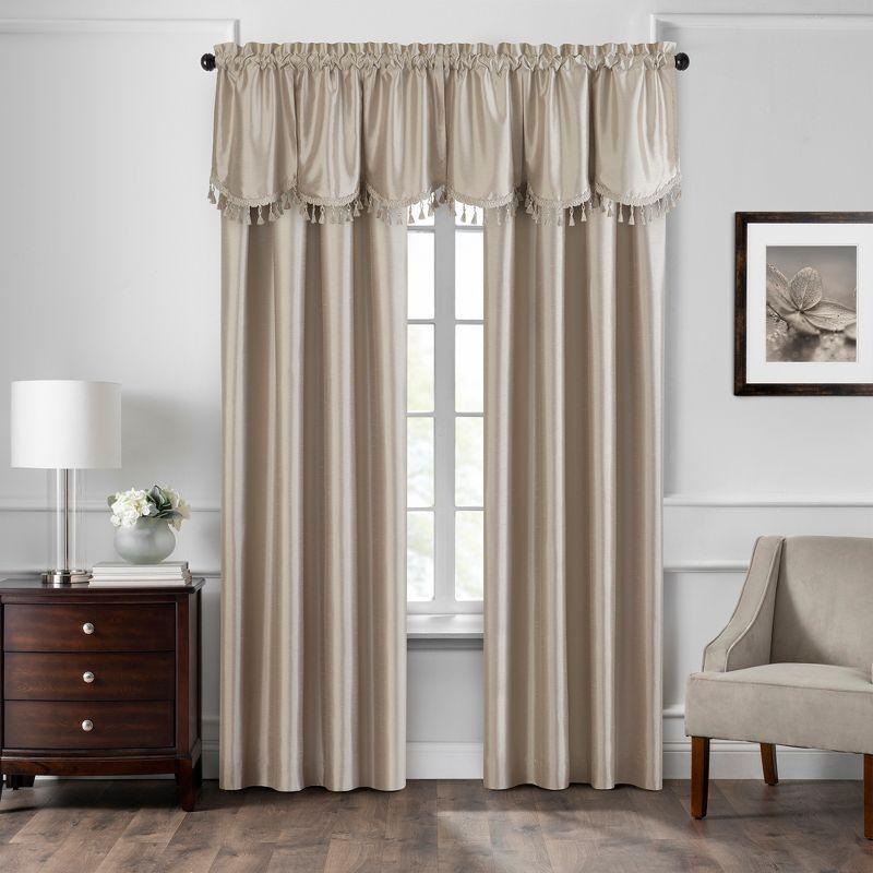 Taupe Faux Silk Blackout Puddle Length Curtain Pair