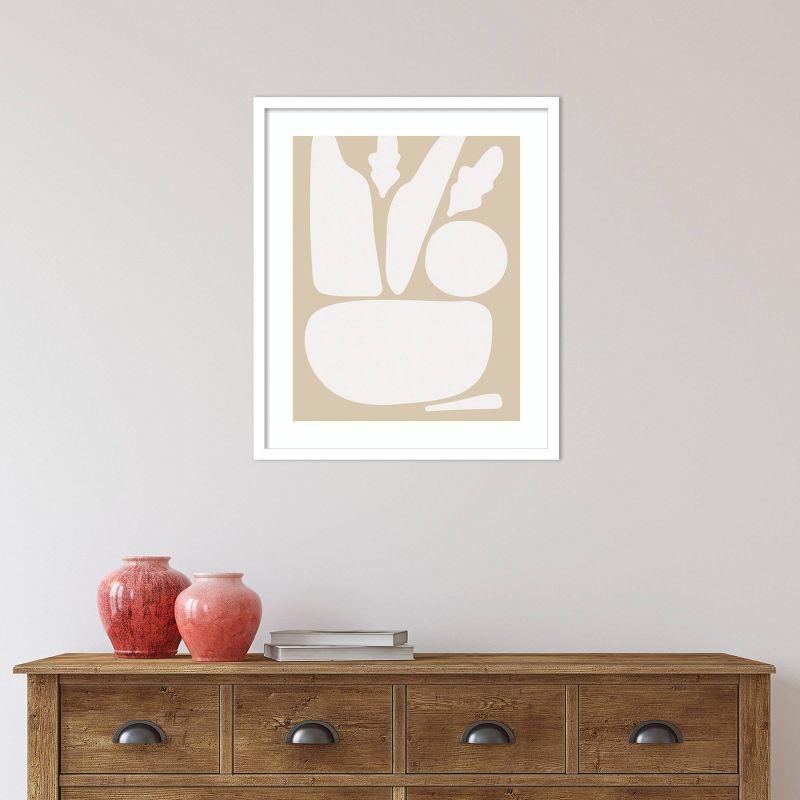 21" x 25" Zen Botanical Rock Neutral by The Creative Bunch Studio: Amanti Art Giclee Print, Hardwood Frame