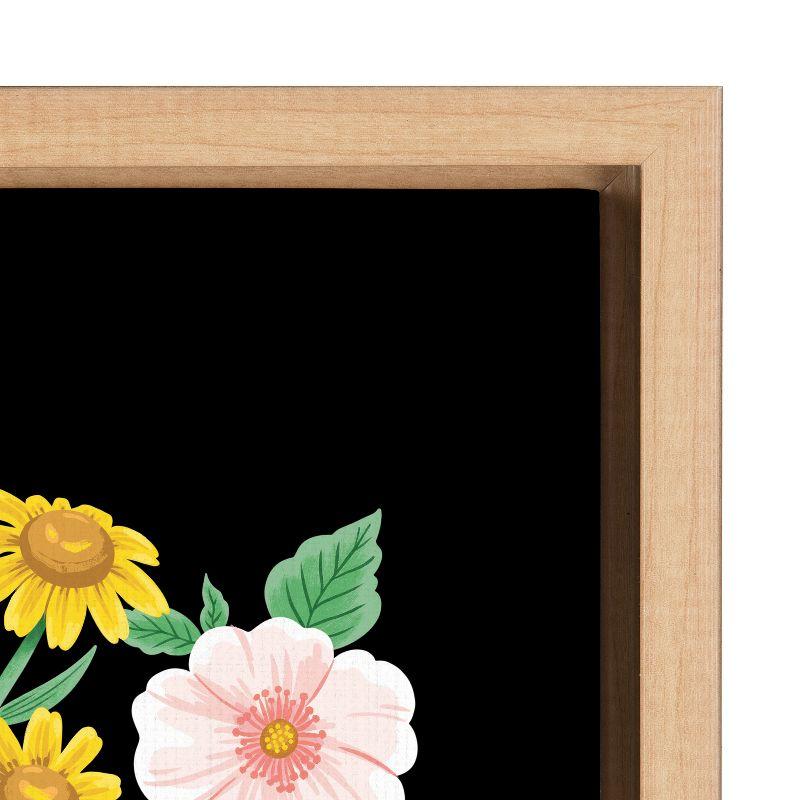 Natural Framed Wildflowers Canvas Print, 18x24